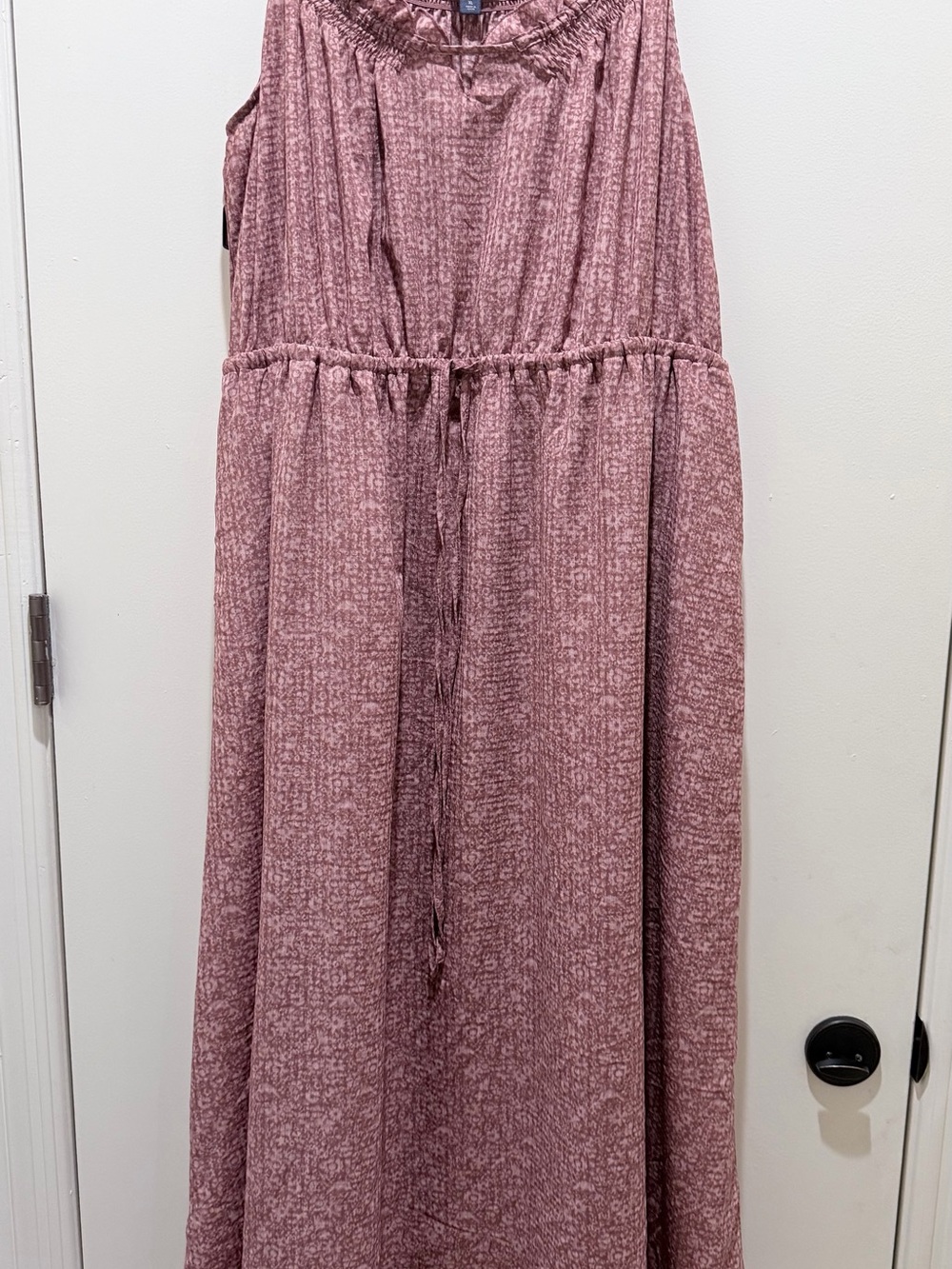Universal Thread Mauve Pink Textured Maxi Dress with Tie Waist